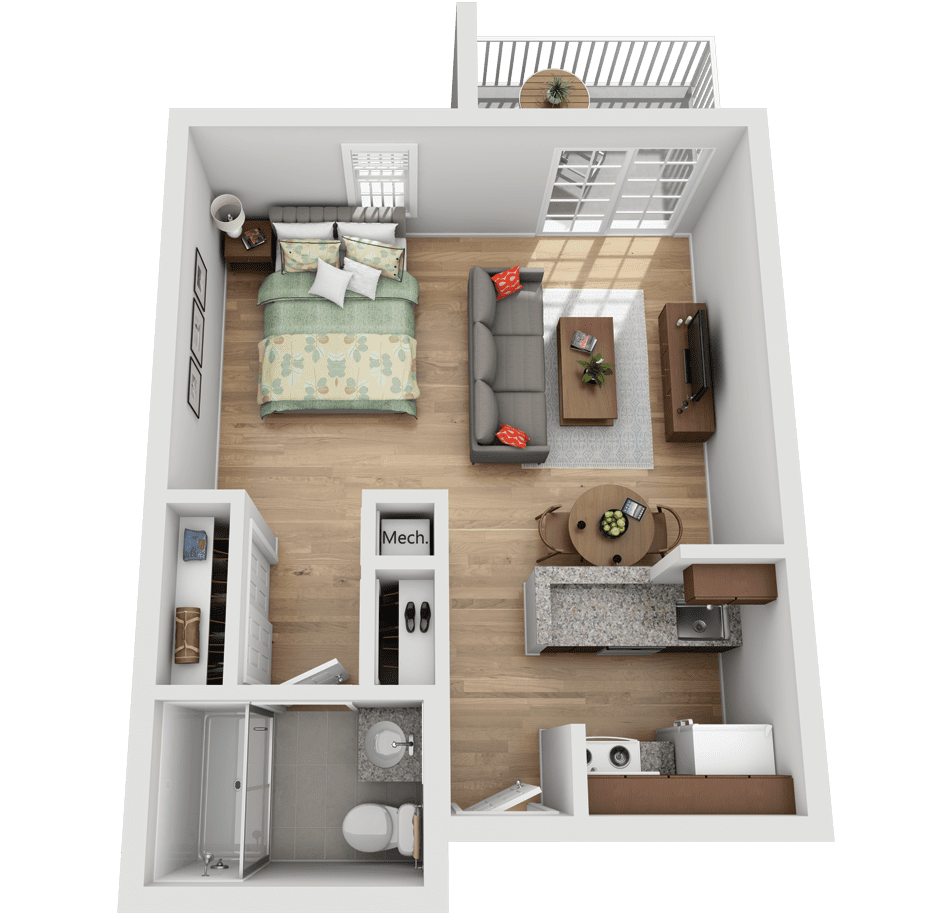 AL Realtors Floorplan for 1BHK studio apartment